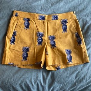Yellow Ann Taylor Pineapple Shorts